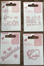 BNIP 4 x Cut & Make Wedding Dies/metal Cutters. Bride,Groom,Bridesmaids  & Love
