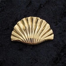 Scallop Shell Gold Tone Brooch