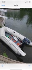 Inflatable Motorised Dingy, Powered By 3hp Yamaha Petrol Outboard , Grey Colour.