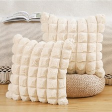 Madizz Faux Wool Beige Cushion