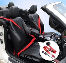 Universal 3 Point Seat Belts Safety Belt 4m Length Retractable Long Strap Red