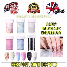 6 Rolls 4 x100cm Marble Nail