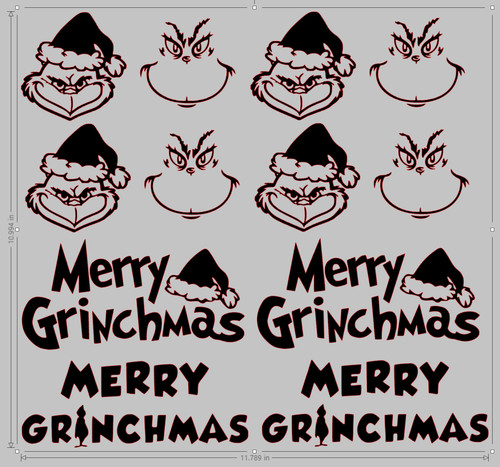 Xmas grinch faces - faces, vinyl