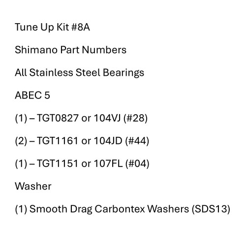 Tune kit shimano - #8a,