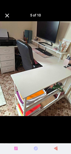 White corner computer desk - white,