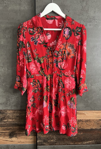 Zara red floral shirt - zara,