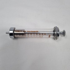 Vintage Everett 10ml Glass & Steel Medical "New Interchangeable" Syringe
