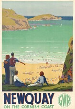 VINTAGE RAILWAY POSTER Newquay