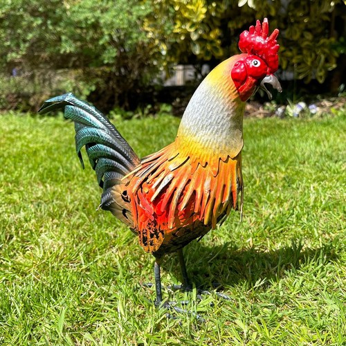 Rooster garden sculpture 27cm - sculpture,