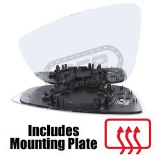 VW Beetle 2012-> Heated Convex Wing Door Mirror Glass Passenger Side Left hand