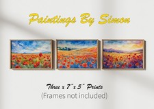 Vibrant Poppy Field Set 3 x