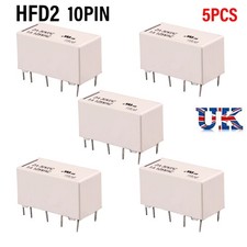 5 x 12V Miniature Latching Relay DPDT HFD2 HongFa