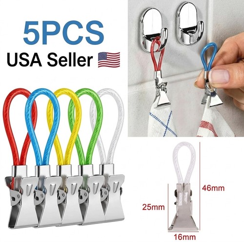 5pcs tea towel clips hanging - 5pcs,