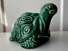 Sylvac green pottery Tortoise Money Box MCM 70s retro nursery new baby exc cond 