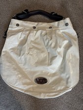 Daria Hobo Bag Genuine Mulberry Cream Leather - Brown Plait Leather Strap