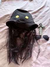 Slash 80s Guns 'N Roses Fancy Dress Costume Hat With Wig Glasses Cross Necklace