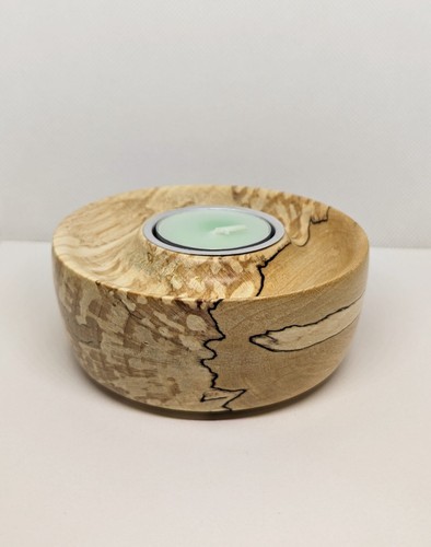 Hand turned spalted beech tea - spalted,