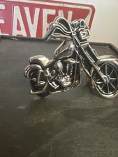 Harley Panhead Knucklehead Indian Motorcycle Chrome Chopper Belt Buckle   