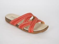 Womens Timberland Earthkeepers 3860R Red Leather Sliders Casual Summer Slippers
