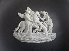 ? DELIGHTFUL WEDGWOOD JASPER JASPERWARE SOLID BLACK TRINKET DISH