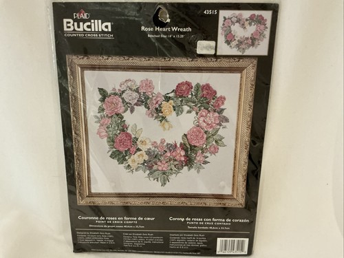 Bucilla rose heart wreath - rose,
