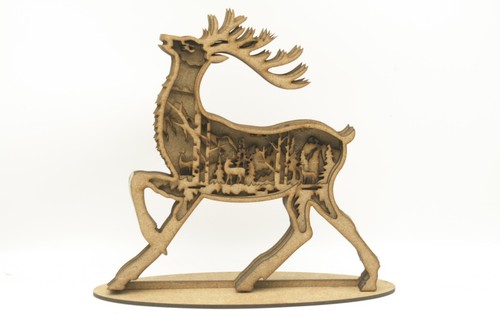 Mdf layered standing stag - layered,