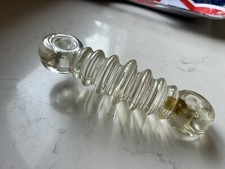 VERY RARE VINTAGE PYREX GLASS ELECTRICITY INSULATOR  7” LONG ISOLATOR RAILWAY