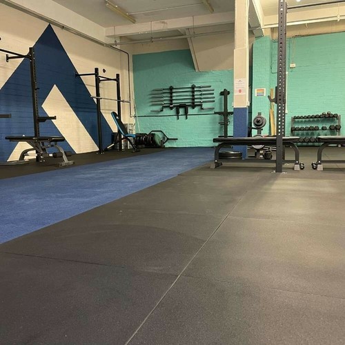 Rubber gym floor tiles - rubber,