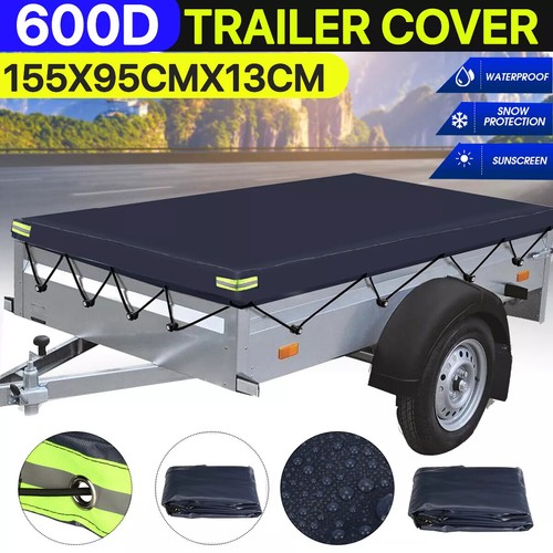Blue trailer cover with bungee - blue,