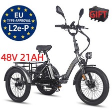 NEW 20 in Folding Electric Trike Cargo Tricycle Electric bike 21AH F20 MATE UK