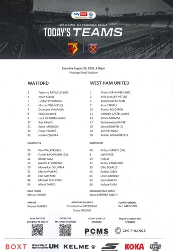 Watford west ham utd fc - v,
