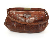 Crocodile Skin Clutch Bag Vintage Mid Century Evening Purse 28 x 19 CM Small