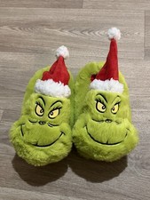 Kids Slippers Xmas The Grinch Stole Christmas Dr Seuss Kids Uk Size 11-12 Years