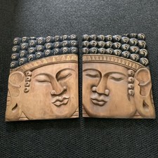 Pair Of Hand-Carved Wooden