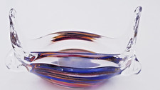 Mfata Malta abstract art multi colour glass trinket dish