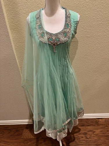 Frock style net churidaar suit - churidaar,