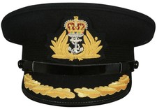 ROYAL NAVY OFFICER BLACK HAT