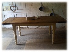 200cm x 90cm Extending Shabby Chic Farmhouse table. 140cm + 2 x 30cm end leaves