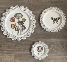 IKEA Vtg 1999 Skurar Metal Trays/ Wall Hangings Tulips Butterfly- Discontinued