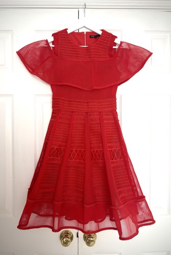 Maje red mesh structured - , fit