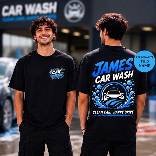 Personalised car wash shirt - car,