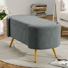 Grey Fluffy Bench Bedroom