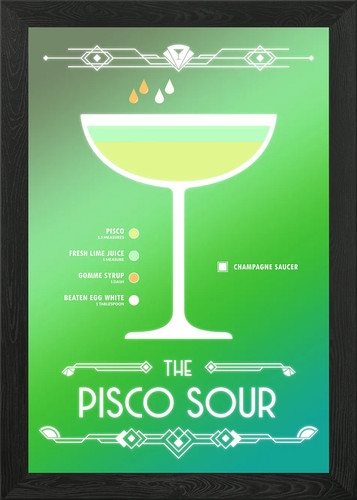 Pisco sour framed wall - pisco, art