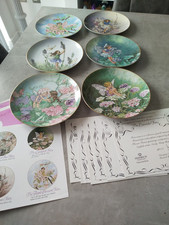 Set of 6 Flower Fairy Plates Villeroy & Boch Heinrich Mary Barker  & Certificate