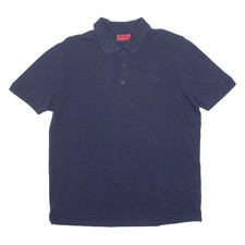HUGO BOSS Mens Polo Shirt Blue Striped M