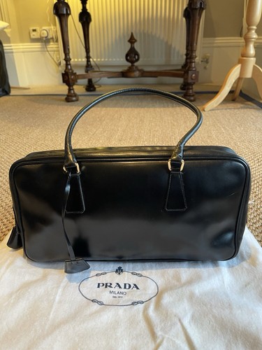 Prada black leather handbag
