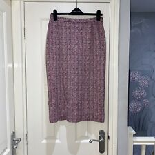 Vintage Made In England Pink Grid Checked Midi Pencil Skirt UK Size 12 VGC