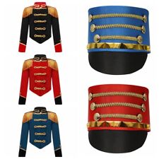 UK Ringmaster Costume Kids Drum Major Cosplay Outfits Fringed Jacket with Hat