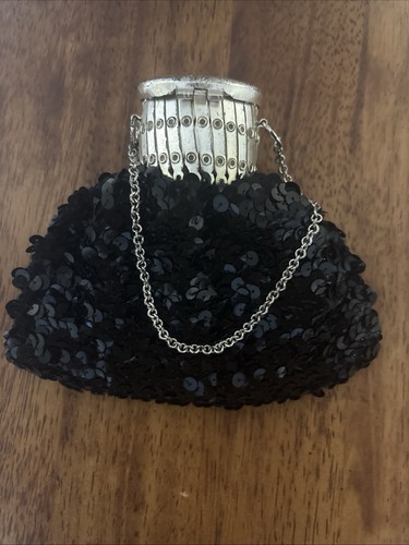 Vtg 1930s black sequin beggars - black,