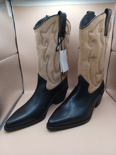 Zara embroidered leather suede - leather,